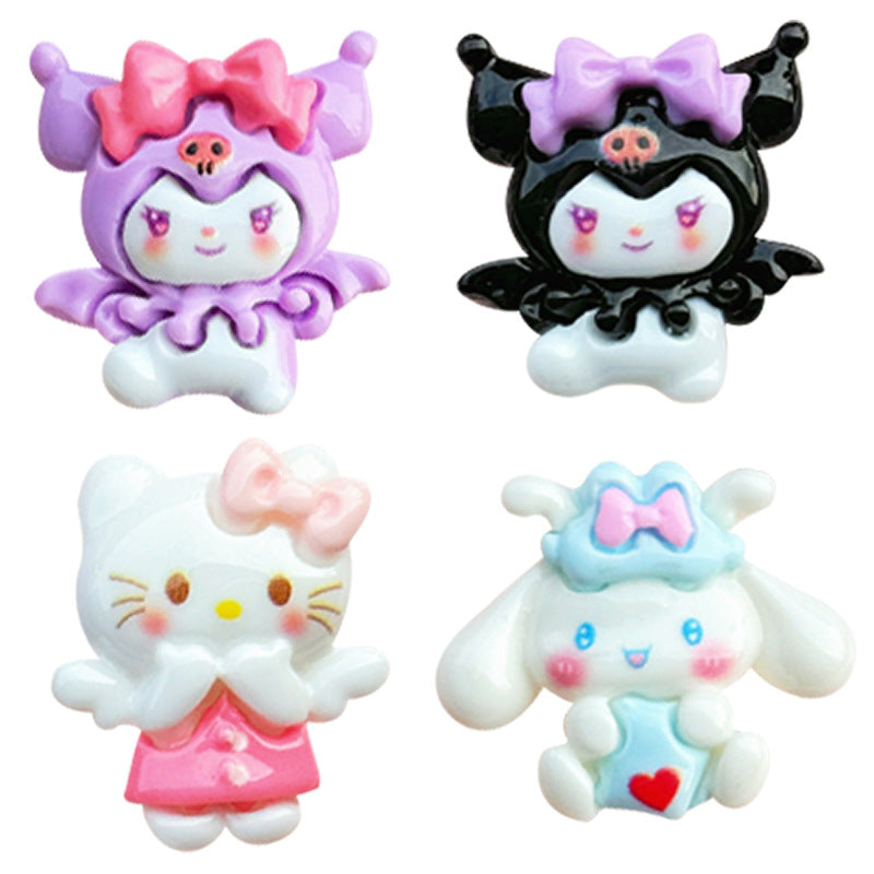 Sweet Angel Puppy Resin Charm for DIY Phone Cases and Crafts