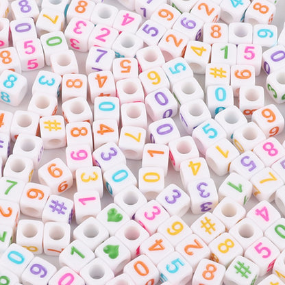 Square Acrylic Alphabet & Number Beads for DIY Crafts