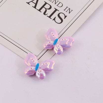 Cute Butterfly Acrylic Beads, UV Coated,  for DIY Phone Straps, Keychains & Beading Projects