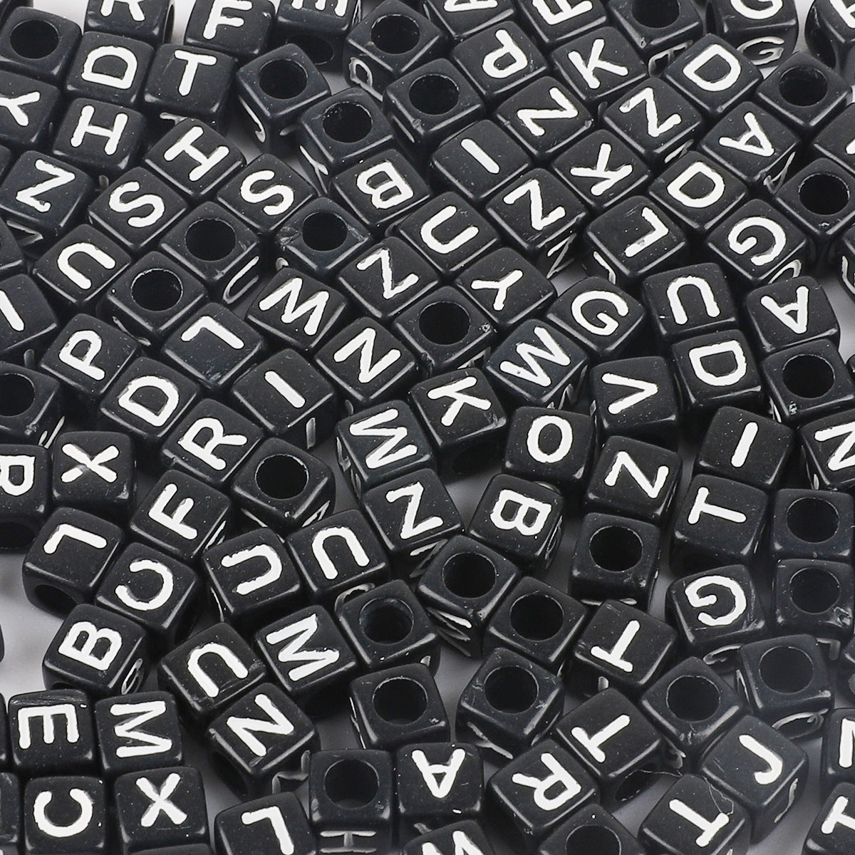 Square Acrylic Alphabet & Number Beads for DIY Crafts