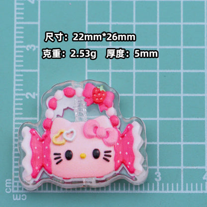 Premium Embossed Cat Acrylic Charms – Cute DIY Beads for Pens, Phone Straps, Keychains & Jewelry Accessories （10pcs)