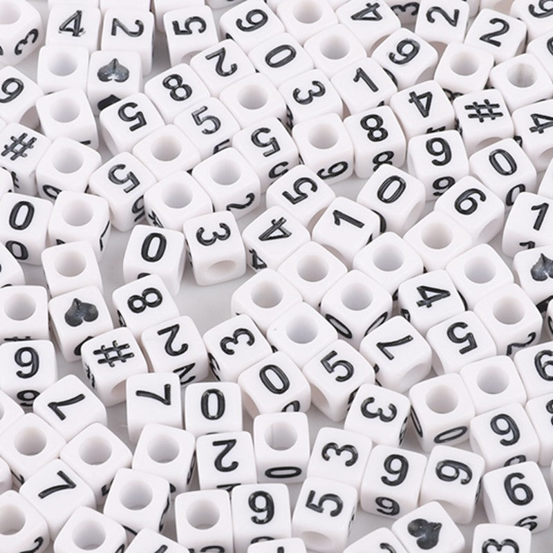 Square Acrylic Alphabet & Number Beads for DIY Crafts