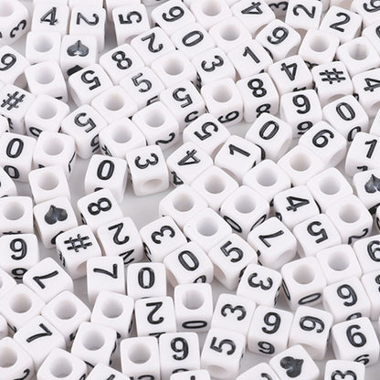 Square Acrylic Alphabet & Number Beads for DIY Crafts