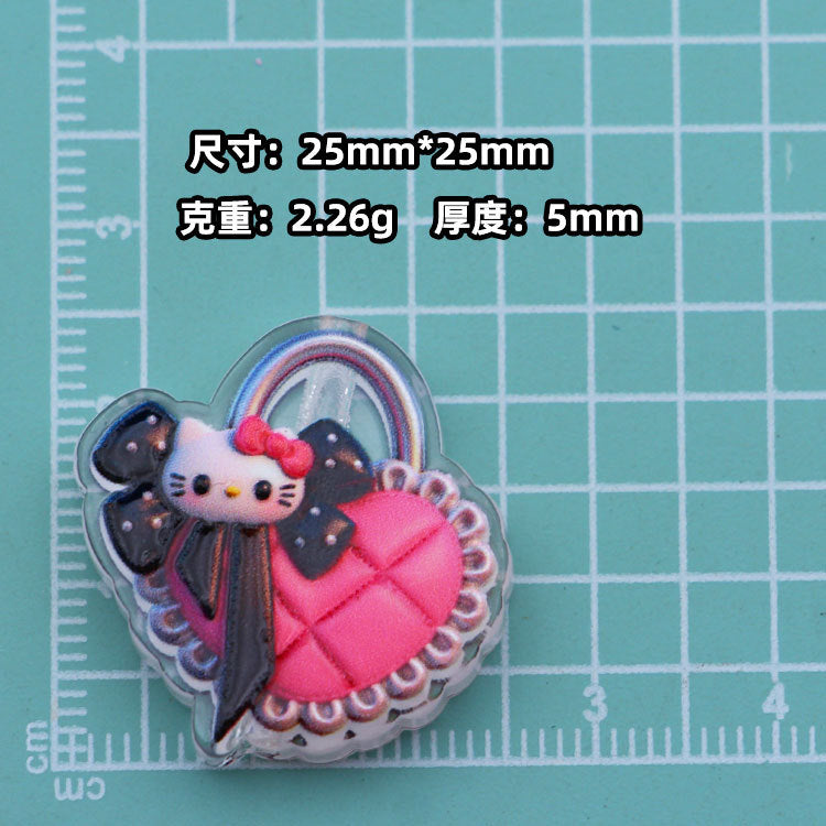 Premium Embossed Cat Acrylic Charms – Cute DIY Beads for Pens, Phone Straps, Keychains & Jewelry Accessories （10pcs)