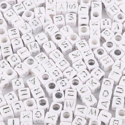 Square Acrylic Alphabet & Number Beads for DIY Crafts