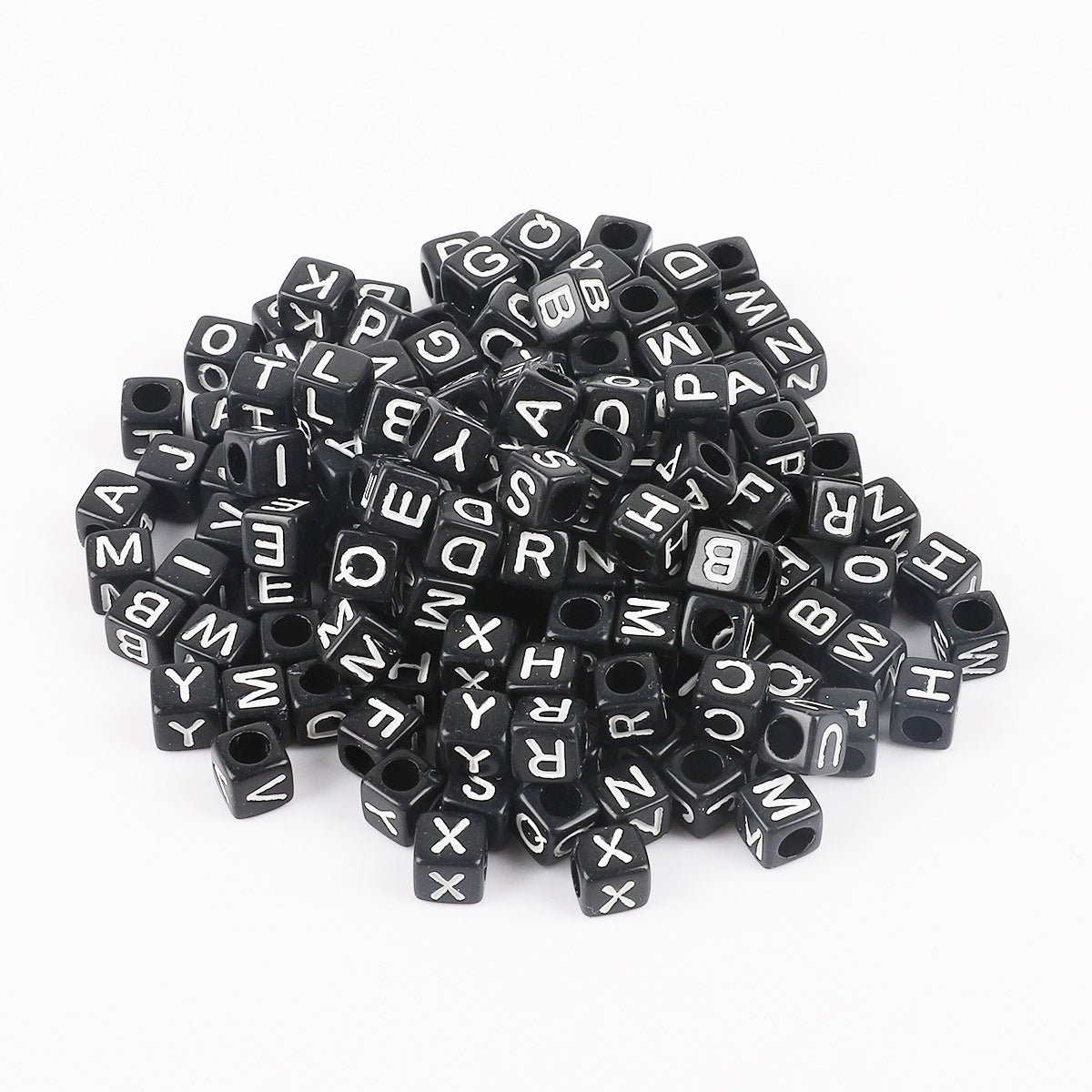 Square Acrylic Alphabet & Number Beads for DIY Crafts