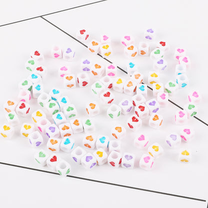 Square Acrylic Alphabet & Number Beads for DIY Crafts