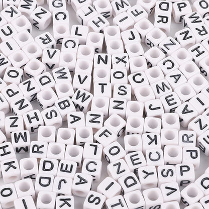 Square Acrylic Alphabet & Number Beads for DIY Crafts