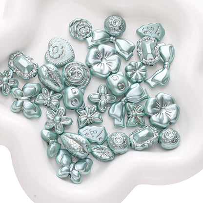 Gold-Edge Marble-Style Acrylic Beads— DIY Jewelry & Phone Charm Beads