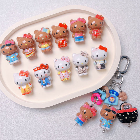 Cute Acrylic Hello Kitty Beaded DIY Phone Chain Pen Keychain  Ornament Accessories