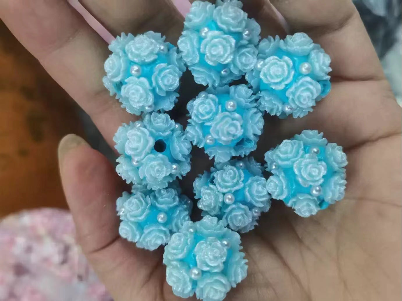 Rose Rhinestone Bead Charm for DIY Jewelry & Hanging Decor