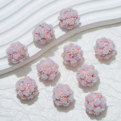 Rose Rhinestone Bead Charm for DIY Jewelry & Hanging Decor