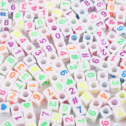 Square Acrylic Alphabet & Number Beads for DIY Crafts