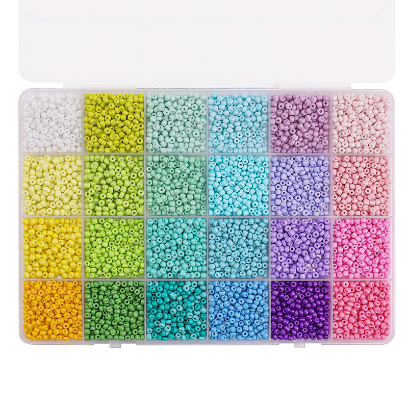 Premium 24-Grid 3mm Glass Seed Beads Set - Professional DIY Jewelry Making Supplies & Material Kit for Custom Bracelets, Necklaces, and Handcrafted Accessories