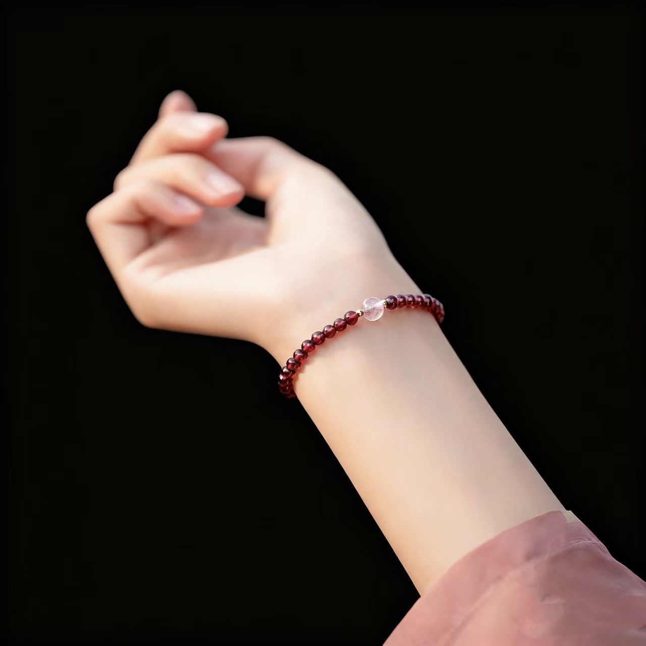 Garnet &amp; Strawberry Quartz Bracelet