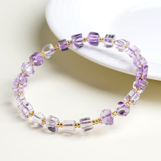 Natural Amethyst Irregular Bead Bracelet