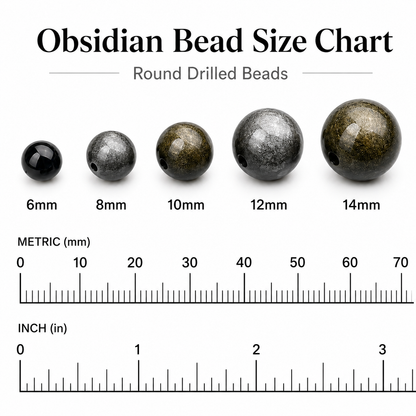 Natural Obsidian Beads: Golden, Silver & Black Sheen | DIY Accent Beads | SoulstoneHouse
