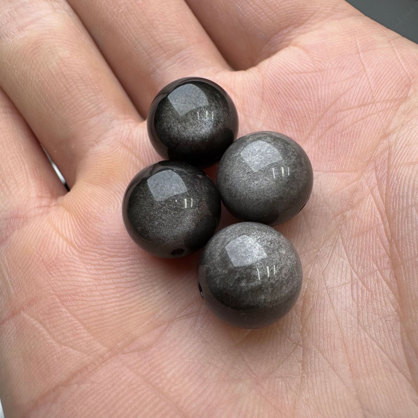 Natural Obsidian Beads: Golden, Silver & Black Sheen | DIY Accent Beads | SoulstoneHouse