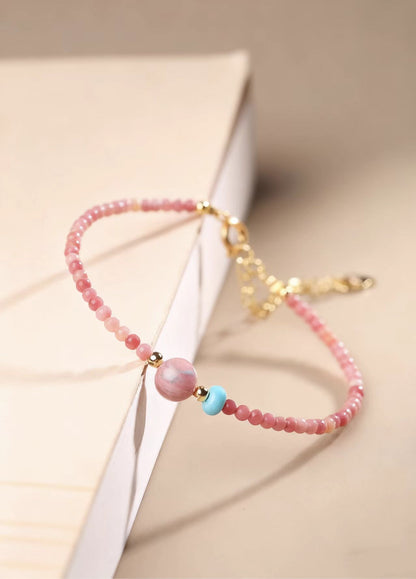 Rose Rhodonite Beaded Bracelet