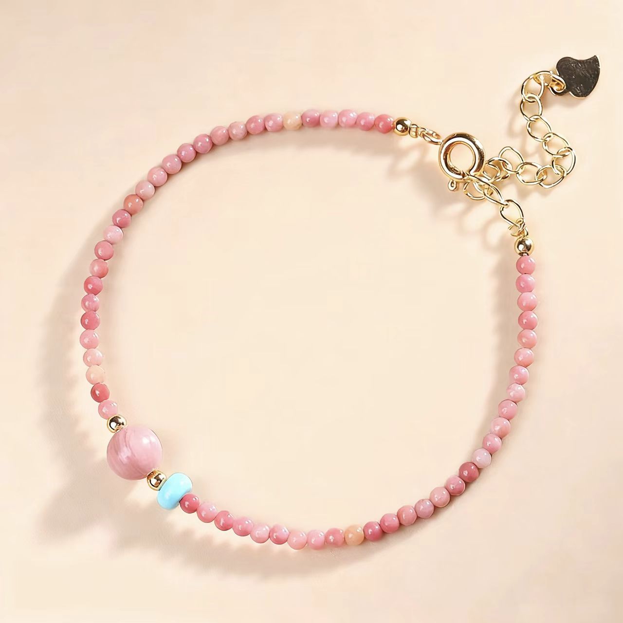 Rose Rhodonite Beaded Bracelet