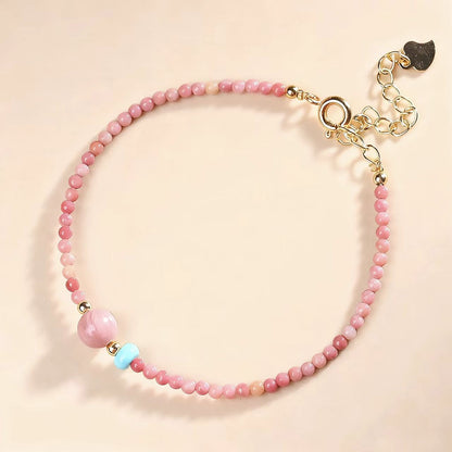 Rose Rhodonite Beaded Bracelet