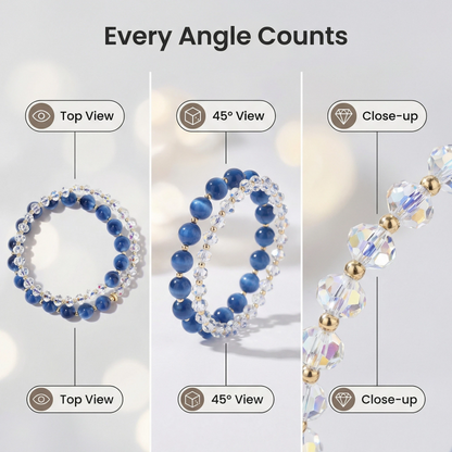 Blue Agate Crystal Shine Bracelet – Elegant Aura Energy Jewelry