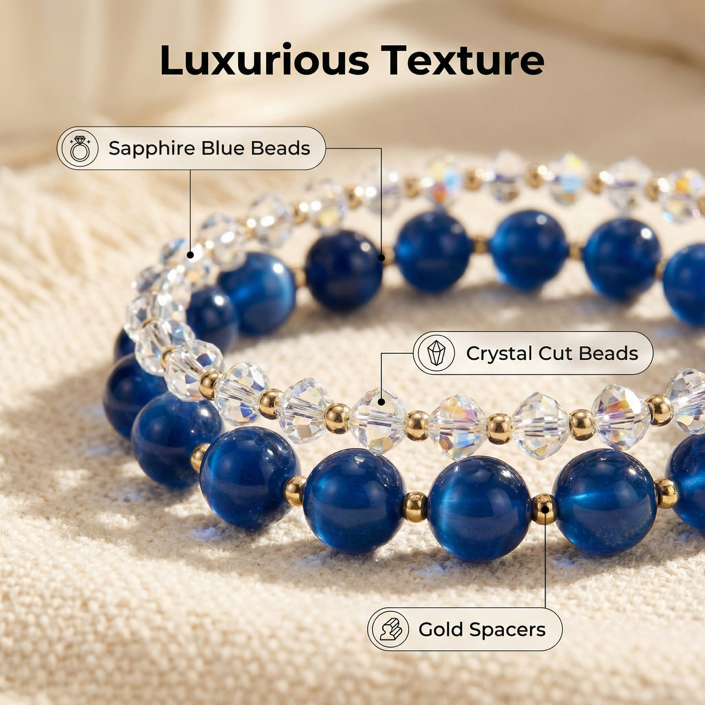 Blue Agate Crystal Shine Bracelet – Elegant Aura Energy Jewelry